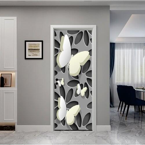 New Door Sticker 3D Butterfly Decor Stickers Door Window Sticker Waterproof Door Wallpaper House Window Door Decoration Stickers