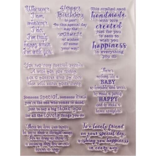 2020 New Blessing Quotes Silicone Clear Seal Stamp DIY Scrapbooking Embossing Photo Album Decorative Paper Card Craft Art
