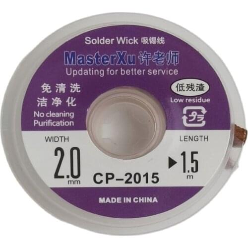 MASTERXU CP-2015 Solder Wick Desolder Wire Width 2.0mm Length 1.5mm AS Goot Solder Wick
