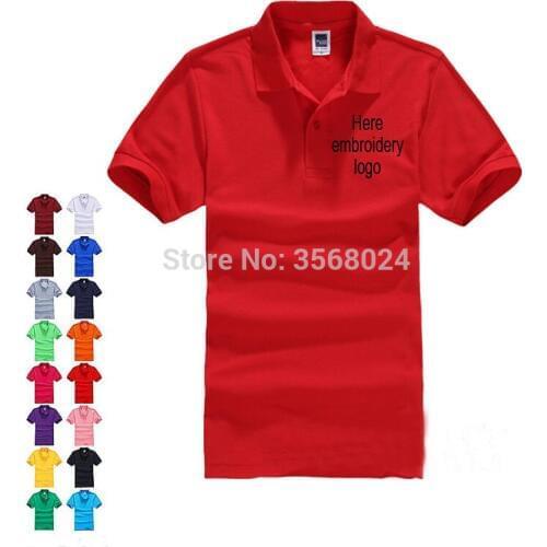 Normally EURO Size Polo Custom Embroidery Your Brand LOGO Polo shirt Solid Men shirts Boys Regular Top Adult Active clothes