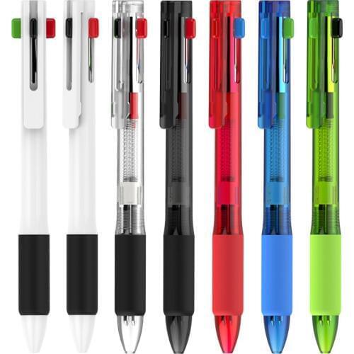 500 pcs/lot Ballpoint Pen Four Color Refills Click Action Plastic Custom Promotional Pen Wholesale Imprint Company Logo Pen