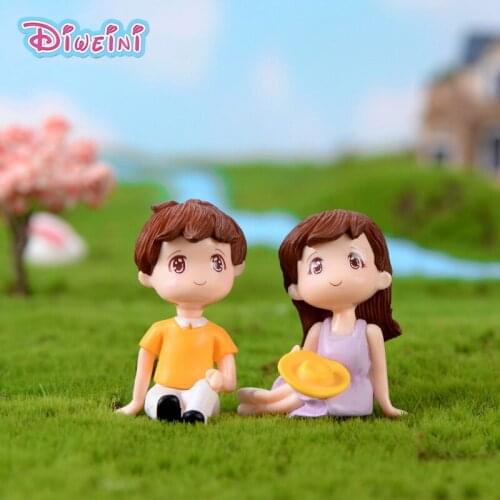 Sitting Grass Lover Wedding doll Model action Figure Miniature Figurine home Garden Dollhouse Decoration DIY Accessory toy gift