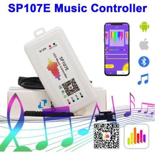 DC5-24V SP107E Led Music Controller Bluetooth Use In Individually Addressable WS2812B/WS2811/SK6812 Christmas Party Strip Light