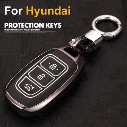 Luminous Leather Car-Styling Key Cover Case for Hyundai Kona 2017 i30 ix35 solaris Azera ELANTRA Accent GRANDEUR IG 2017 2018
