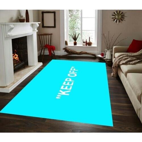 Keep Off Blue Patterned Rug, Non-Slip Kitchen Rug,Corridor Carpet,Area Rug, modern Carpet, Design Rug,Themed Carpet