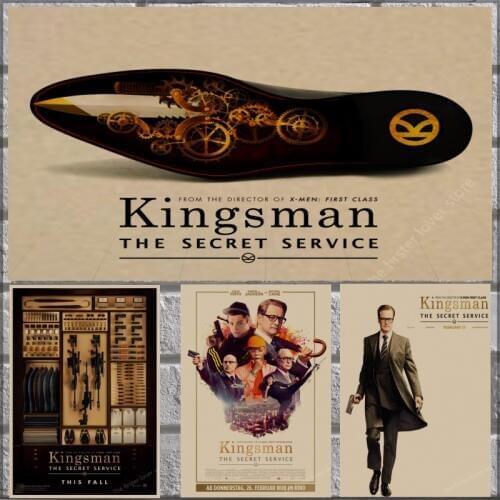 Vintage Poster Kingsman Movie Poster Kraft decorative painting Colin Fels retro poster wall stickers