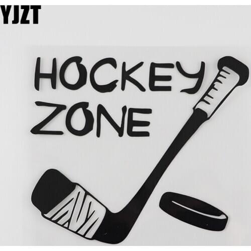 YJZT 13.5CMX11.9CM Hockey Zone Player Goalkeeper Decal Vinyl Car Sticker Black/Silver 8A-0887