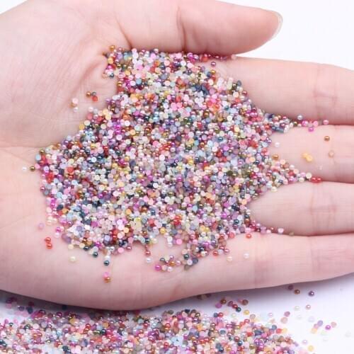 1.5mm-6mm Multicolor Big Bag Half Round Resin imitation Pearls ABS FlatBack Cabochon loose Beads For handicraft Nail Art Dresses
