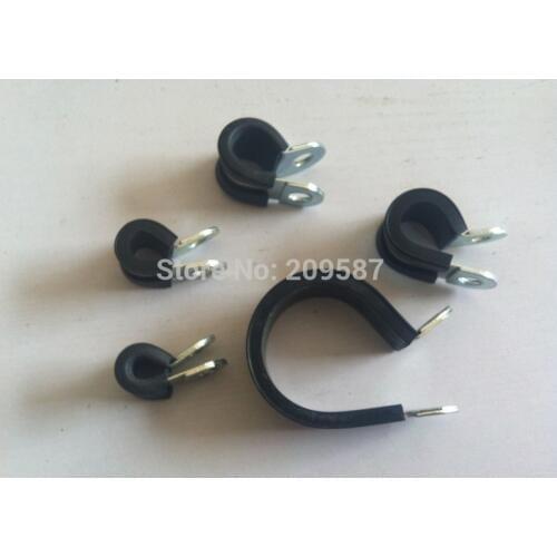 10pcs 30mm Zinc Plated Rubber Insulated Cushinoned Cable Wire Fuel Clamps Clips