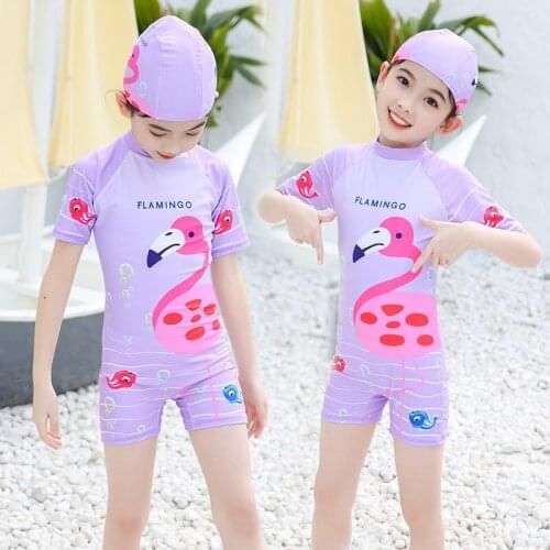 2021 Childrens Swimwear Girls, Big Kids, Childrens One-Piece Swimwear, Girls Beach Sunscreen Quick Drying Baby Swimwear