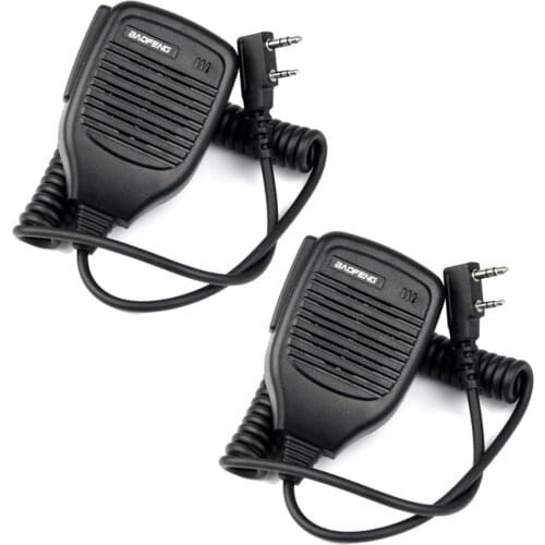 2x 2Pin PTT Speaker Mic Microphone for BAOFENG Retevis Kenwood TYT HYT+track NO