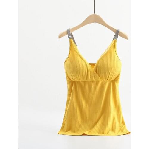 40S Modal Knitted Cotton Maternity Nursing Camis Tops Breastfeeding Clothes Postpartum Mother Sleep Home Breast Feeding Clothing