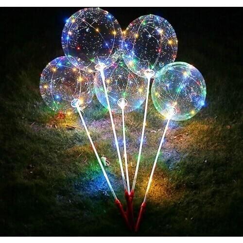 50 PCS LED Balloons Luminous Led Light Clear Balloon Wedding Birthday Party Decoration Transparent Balloon