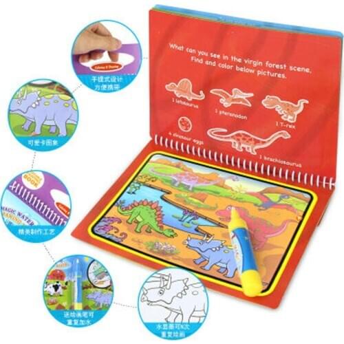8 Types Magic Water Drawing Books Doodle & Magic Pen Painting Drawing Board Drawing Toys Reusable Books For Kids Toys