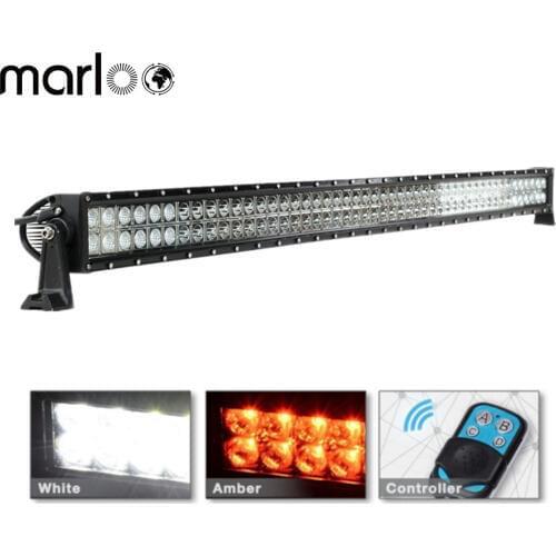 Marloo 288W 50 inch Straight White Amber / Yellow Led Work Lights Emergency Warning Traffic Advisor Vehicle LED Strobe Light Bar