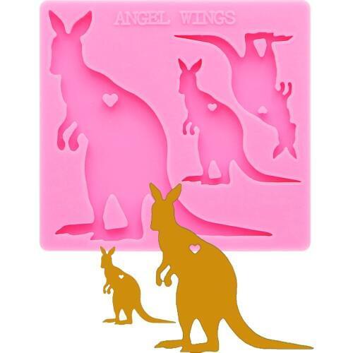 Shiny New keychain kangaroo family mama/baby Silicone Molds DIY Jewelry Making Silicone Epoxy Resin Mold Custom mould DY0125