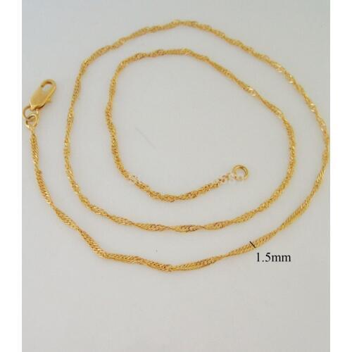 Foromance/ 2.1g 18" - YELLOW GOLD GP OVERLAY FILLED BRASS TWIST CHAIN NECKLACE/Great Gift/Great Money Maker