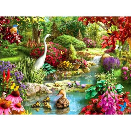 GATYZTORY Frame Garden Landscape DIY Painting By Numbers Modern Wall Art Handpainted Oil Painting For Living Room Unique Gift