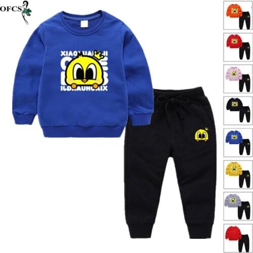 Girls Clothing Sets Fall Toddler Boys Cotton T-shirt + Sports Pants (Trousers ) 2Pcs Kids Tracksuit Cartoon Childrens Suit 2-12
