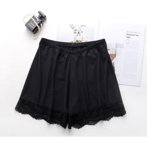 Nylon ice silk striped lace safety pants for lazy womens home pants, casual and loose, and light pajamas in summer