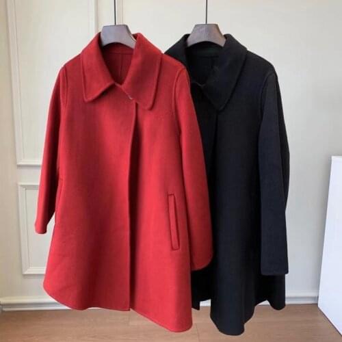 New Double-sided Wool Cloak Coat Cozy Woolen Coat Winter Lady