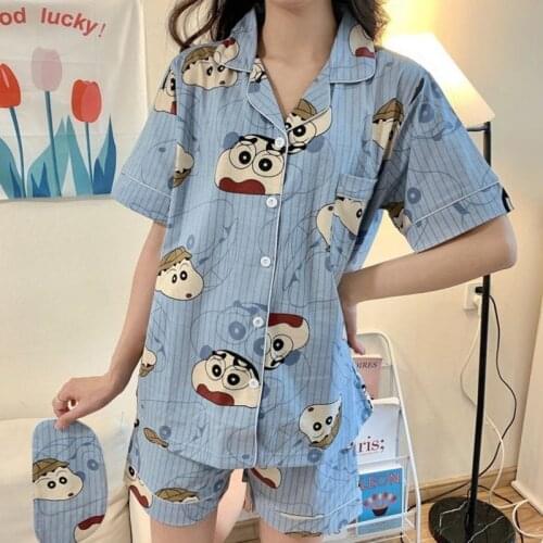 Pijama Sin Chanv Anime Pajamas Japanese Sleepwear for Women Female Summer Nightwear Cartoon Cute Homesuit Sleep Costume Party