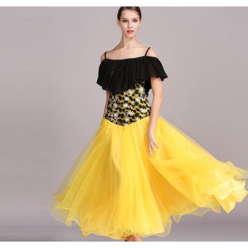 Ballroom Dancing Dresses Waltz Dresses For Women ballroom Dancing Clothes Foxtrot Flamenco 1736 Dance Costumes yellow green