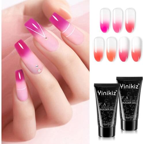 Poly Extension Nail Gel Polish Change Color With Temperature Acrylic Temperature Color Manicure 30ml