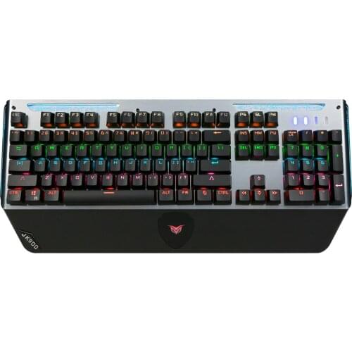 Wired RGB Bcaklit Mechanical Keyboard 26-key Rollover/Multifunctional Combination Keys/Double Shot Keycaps/Blue Switches Black