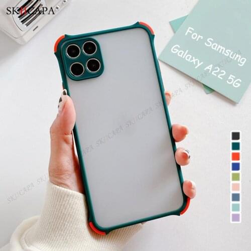 Clear Matte Airbag Shockproof Phone Case For Samsung A22 5G M32 M62 S21FE S21 S20 Note 20 Ultra S10 A72 5G Protective Back Cover