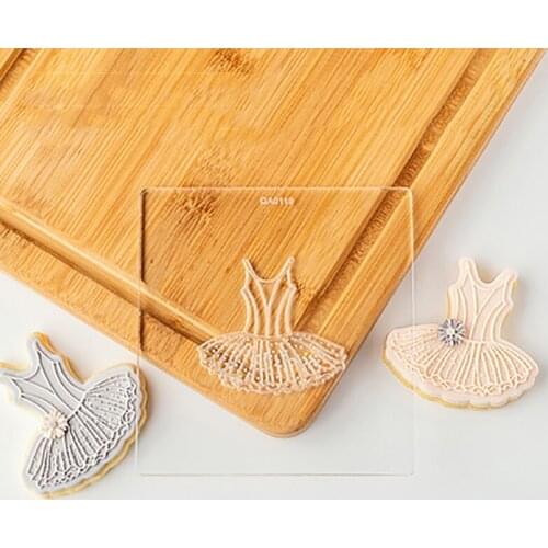 Cake Ballet Girl Embossed Mold Biscuit Cookie Mould Cutter Swan Ballet Dress Fondant Stamp Embosser Fondant Cake Mold Sugarcraft