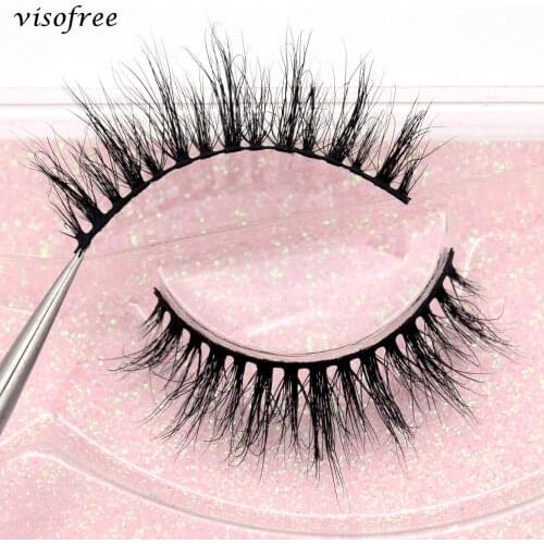 Visofree Eyelashes 3D Soft Mink Hair Handmade False Lashes Natural Long Fluffy Makeup Fake Eye Lashes Extension Tools Supplies