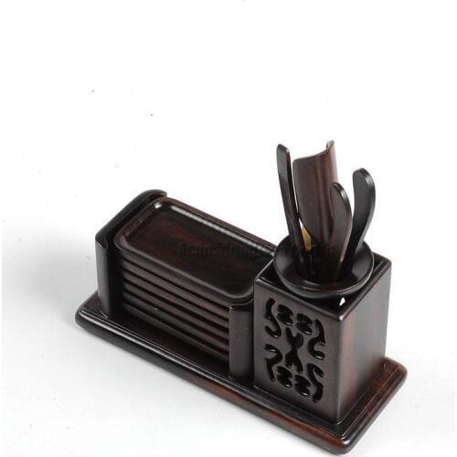 Luxurious 12pcs Arts Tea Tools,Valuablb Ebony Wood Tea Plate/Caddy/Clamp/Spoon/tick/Needle,Chinese Gongfu Tea ceremony gentlem