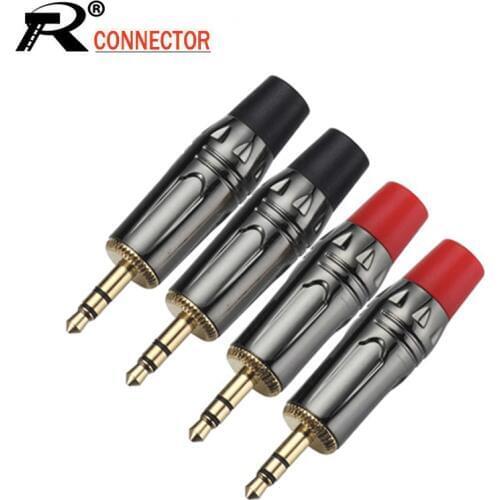 10pcs/lot Jack 3.5mm 3 Pole Stereo Male Plug Audio Connector 24K Gold Plated Headphone 3.5mm Plug Wire Connectors