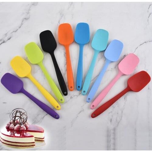 Silicone Cream Butter Spatula Tools Kitchen Mixing Batter Scraper Brush Butters Mixer Scrapers Durable Baking Cake Spatulas SN
