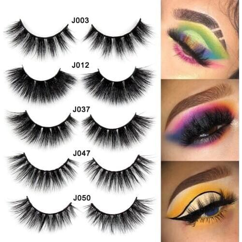 SOQOZ False Eyelashes 3D Mink Lashes Winged Full Strip Lashes Cruelty Free Eyelash Fluffy Dramatic Eyelashes Makeup J022