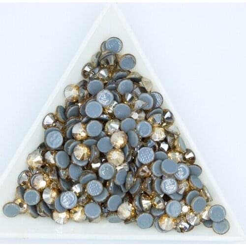 Top Quality Gold Champagne Rhinestones SS6-SS30 Hot-Fix FlatBack Strass Garment Rhinestone Garment Stone DIY accessories