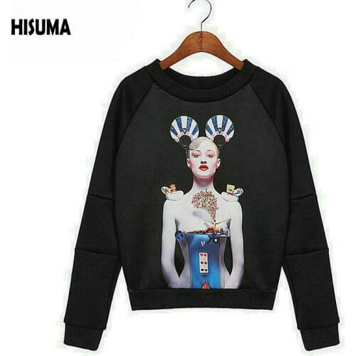 HISUMA 2020 autumn winter New Womens 3D Printed Hip-hop Sweatshirts Women o-neck Long Sleeve Blouse Female Shirts Sweatshirt