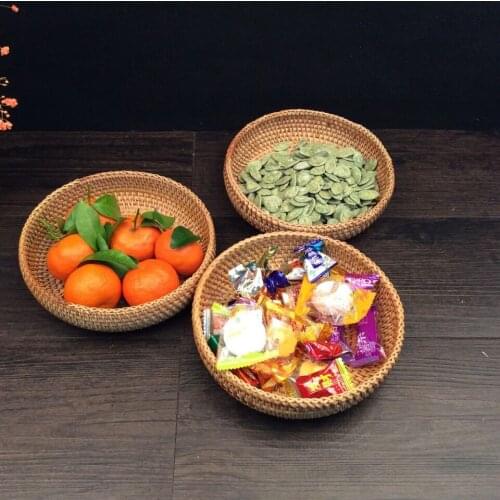 Vietnam handmade storage basket display basket fruit plate rattan candy woven basket