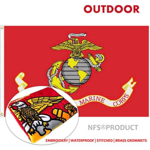 Embroidered USMC Flag United States US Marine Corps 3x5 Ft Waterproof Nylon Home Outdoor Decorative USA Flags and Banners