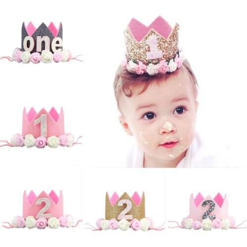 1 Year Birthday Party Decor Kid Princess Crown 1st Birthday Party Supplies First Birthday Boy Girl birthday Baby Shower Decor