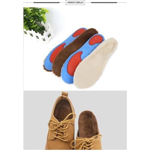 1 Pair Sports Arch Feet Insoles PU Shock Absorption Imitation Wool Insoles Winter Warmth Thickening Sports Full Feet Pad