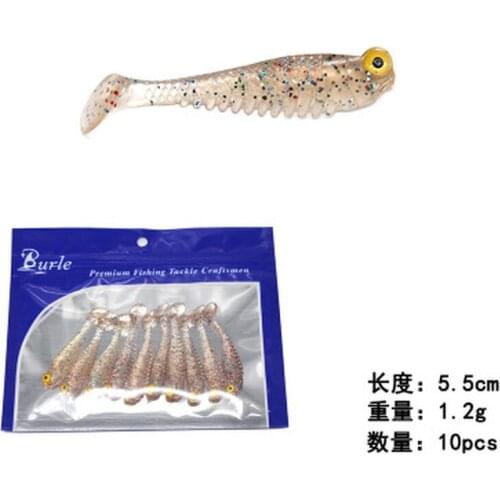 10pcs/Lot 5.5cm Soft Lures Silicone Bait Sea Fishing 1.2g Swimbait Silicone Fish Surface Artificial Lure Spinnerbait