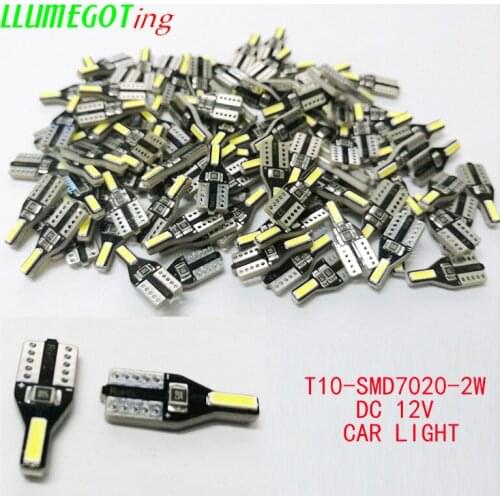 100pcs White 7020 SMD T10 W5W 194 168 DC 12V Car Interior Door Light for BMW E90 E60 X5 E70 E87 X3 F25 E53 E93 F20 E53 X6 E71