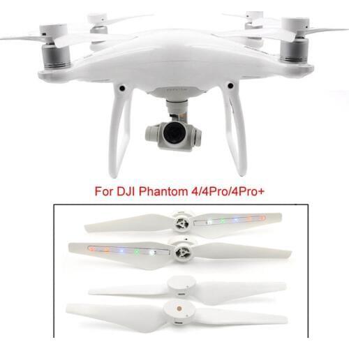 BRDRC 2 Pairs LED Light Flash Propeller USB Charging Propellers For DJI Phantom 4 Pro Adv + Drone