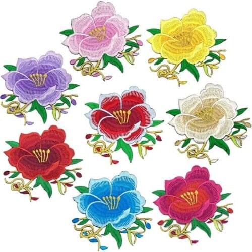 20pcs/lot Embroidery Patch Chinese Style Peony Flower Dress Clothing Decoration Sewing Accessories Craft Diy Applique