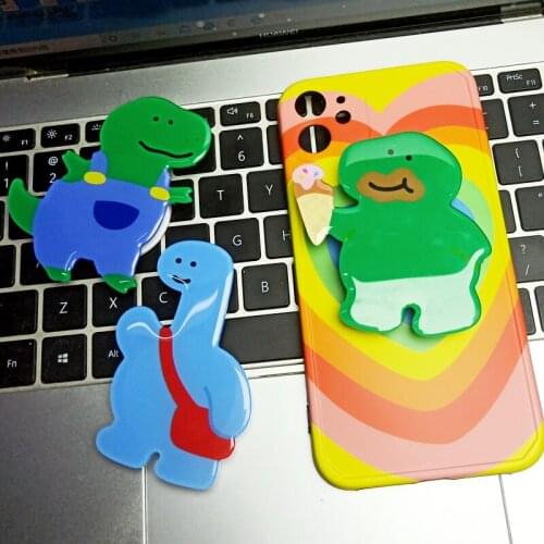 2021 Dropping Glue Fold Finger Grip Ring Mobile Phone Holder For Iphones 12 Pro Max Huawei Xiaomi Cute Cartoon Stand Bracket