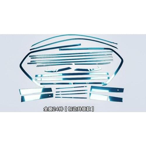 24 Pcs Stainless Steel Full Window Trim Cover Exterior Body Decoration For TOYOTA Prado 2010-2017 Chrome Car-Styling