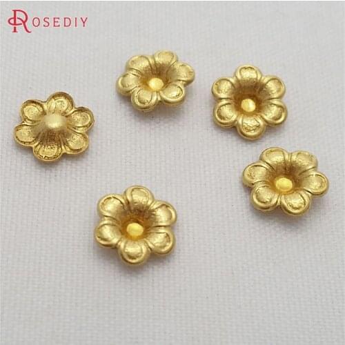 29445)200PCS 7MM Not plated color Brass Small Flower Beads Caps Diy Jewelry Findings Accessories wholesale