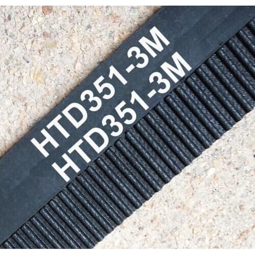 5 pieces 351 HTD3M timing belt length 351mm width 9mm 117 teeth rubber closed-loop 351-3M-9 S3M 3M 9 pulley for CNC machine